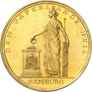 Consulat (1799-1804). Médaille d’Or (aussi Demi-portugalöser de 5 ducats) pour la Paix de Lunéville, par Abraham Abramson 1801, Berlin.