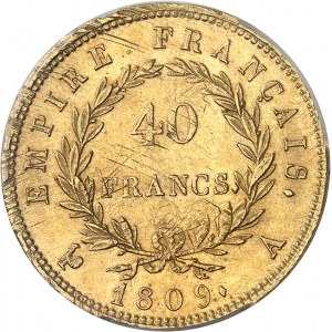 Premier Empire / Napoléon Ier (1804-1814). 40 francs Empire 1809, A, Paris.