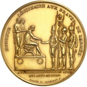 Premier Empire / Napoléon Ier (1804-1814). Médaille d’Or, serment de l’Armée d’Angleterre à Napoléon Ier au Camp de Boulogne 1804, Paris.