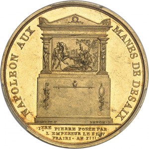 Premier Empire / Napoléon Ier (1804-1814). Médaille d’Or, pose de la première pierre du tombeau de Desaix au Mont Saint-Bernard par Napoléon le 14 juin 1805 1805, Paris.