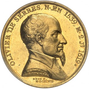 Premier Empire / Napoléon Ier (1804-1814). Médaille d’Or, Olivier de Serres et la Société d’Agriculture du département de la Seine 1807, Paris.