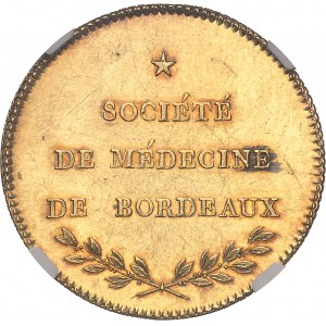 Premier Empire / Napoléon Ier (1804-1814). Jeton en Or, Société de Médecine de Bordeaux par Brenet ND (1809), Paris.