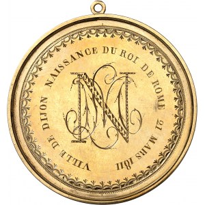 Premier Empire / Napoléon Ier (1804-1814). Médaille gravée, la ville de Dijon pour la naissance du Roi de Rome 1811, Dijon ?