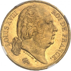Louis XVIII (1814-1824). 20 francs tête nue 1816, A, Paris.