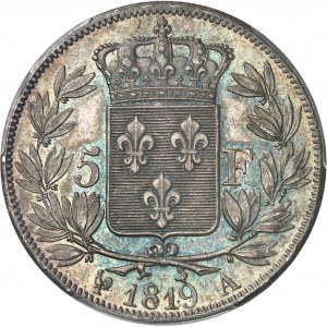 Louis XVIII (1814-1824). 5 francs buste nu 1819, A, Paris.