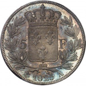 Charles X (1824-1830). 5 francs, 1er type 1825, A, variété avec le A inachevé, Paris.