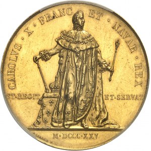 Charles X (1824-1830). Médaille d’Or, sacre du Roi à Reims pour les parlementaires, transformée postérieurement en médaille de mariage 1824-1876, Paris.