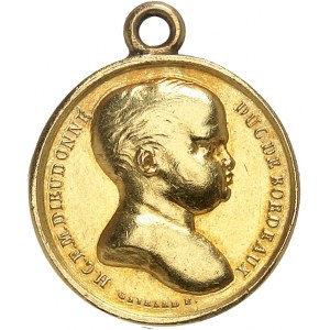 Henri V (1820-1883). Médaillette Or, naissance du duc de Bordeaux et vœu exaucé des dames françaises ND (1820), Paris.
