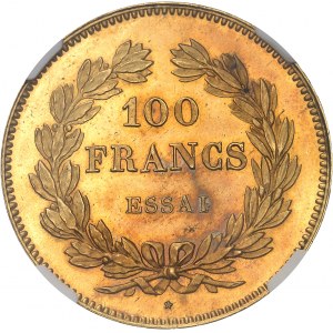 Louis-Philippe Ier (1830-1848). Essai de 100 francs tête laurée par Domard, Flan bruni (PROOF) ND (1831), A, Paris.