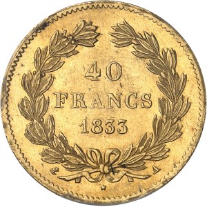 Louis-Philippe Ier (1830-1848). 40 francs tête laurée 1833, A, Paris.