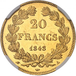 Louis-Philippe Ier (1830-1848). 20 francs tête laurée 1848, A, Paris.