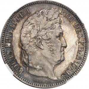 Louis-Philippe Ier (1830-1848). 5 francs Domard, tranche en relief 1831, H, La Rochelle.