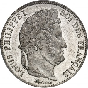 Louis-Philippe Ier (1830-1848). 5 francs Domard 1837, A, Paris.