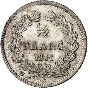 Louis-Philippe Ier (1830-1848). 1/2 franc 1832, T, Nantes.