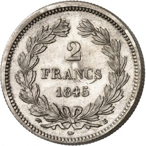 Louis-Philippe Ier (1830-1848). Piéfort de 2 francs 1845, B, Rouen.