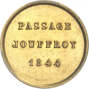 Louis-Philippe Ier (1830-1848). Jeton de présence en Or, pour le passage Jouffroy à Paris 1844, Paris.