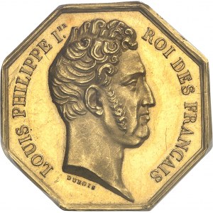 Louis-Philippe Ier (1830-1848). Jeton en Or du Conseil privé des colonies françaises par Dubois et Caqué ND (1830-1831), Paris.