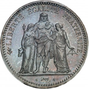 IIe République (1848-1852). 5 francs Hercule, Flan bruni (PROOF) 1849, A, Paris.
