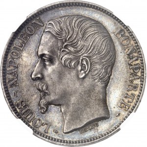 IIe République (1848-1852). 5 francs Louis-Napoléon Bonaparte, Flan bruni (PROOF) 1852, A, Paris.