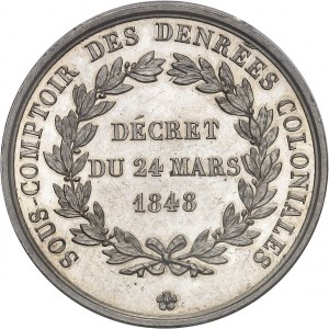 IIe République (1848-1852). Jeton du Sous-comptoir des denrées coloniales 1848, Paris.
