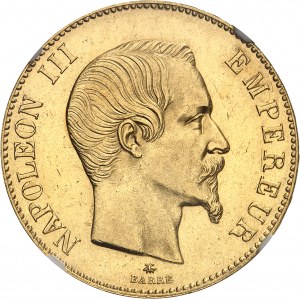 Second Empire / Napoléon III (1852-1870). 100 francs tête nue 1858, BB, Strasbourg.