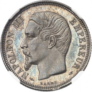Second Empire / Napoléon III (1852-1870). 1 franc tête nue, Flan bruni (PROOF) 1853, A, Paris.
