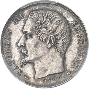 Second Empire / Napoléon III (1852-1870). Essai de 20 centimes tête nue, grosse tête, frappe Specimen 1853, A, Paris.