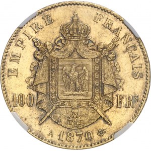 Second Empire / Napoléon III (1852-1870). 100 francs tête laurée 1870, A, Paris.