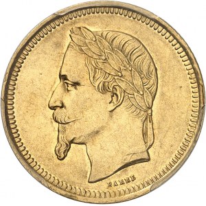 Second Empire / Napoléon III (1852-1870). Essai de 25 francs - 10 florins tête laurée par Barre 1867, Paris.