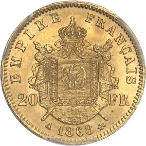 Second Empire / Napoléon III (1852-1870). 20 francs tête laurée 1868, A, Paris.