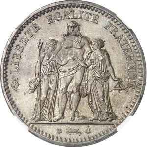 Gouvernement de Défense Nationale (1870-1871). 5 francs Hercule, Camélinat 1871, A, Paris.