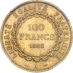 IIIe République (1870-1940). 100 francs Génie 1885, A, Paris.