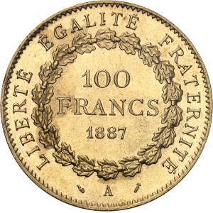 IIIe République (1870-1940). 100 francs Génie 1887, A, Paris.