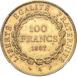 IIIe République (1870-1940). 100 francs Génie 1887, A, Paris.