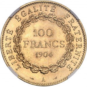 IIIe République (1870-1940). 100 francs Génie 1904, A, Paris.