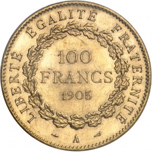 IIIe République (1870-1940). 100 francs Génie 1905, A, Paris.