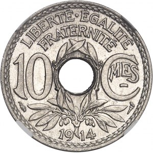 IIIe République (1870-1940). 10 centimes Lindauer, Cmes souligné 1914, Paris.