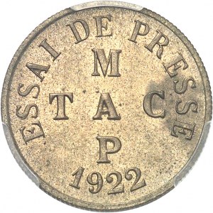 IIIe République (1870-1940). Essai de presse au module de 50 centimes 1922, Poissy.
