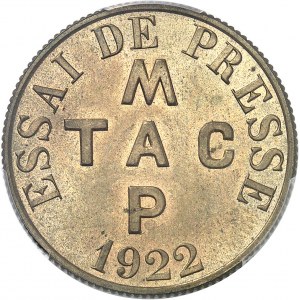 IIIe République (1870-1940). Essai de presse au module de 2 francs 1922, Poissy.