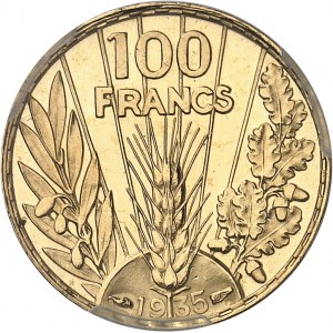 IIIe République (1870-1940). 100 francs Bazor, aspect Flan bruni (Prooflike) 1935, Paris.