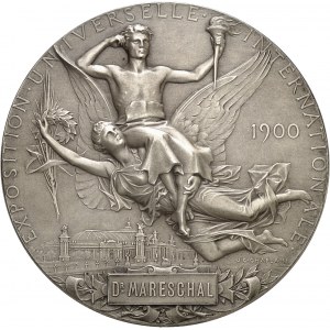 IIIe République (1870-1940). Médaille d’argent, Exposition Universelle de Paris par J. C. Chaplain, attribuée au Dr Mareschal 1900, Paris.