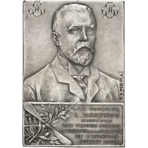 IIIe République (1870-1940). Médaille, Louis Barthou, ministre des Travaux publics en souvenir de la Promotion de l'Aviation par Tony Szirmaï 1909, Paris.