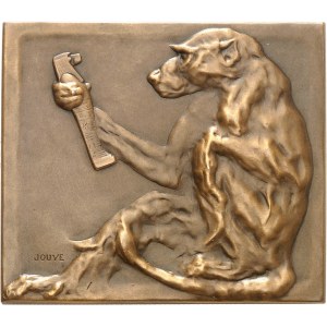 IIIe République (1870-1940). Médaille, Le singe à la statuette par Paul Jouve, SAMF n° 127 1906, Paris.