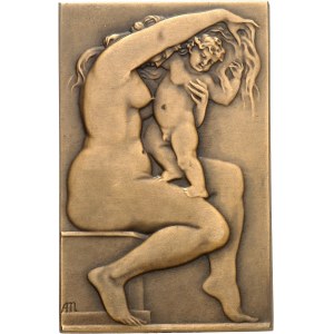 IIIe République (1870-1940). Médaille, Caresse maternelle et jeux d’enfants par Albert Marque, SAMF n° 99 1907, Paris.