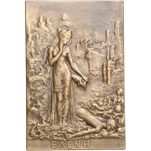 IIIe République (1870-1940). Médaille, Hélène dans les ruines de Troie par René Grégoire, SAMF n° 46 1909, Paris.