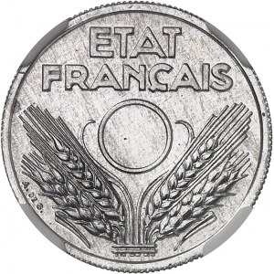 État Français (1940-1944). Essai de 10 centimes Lindauer en aluminium, non perforé 1941, Paris.