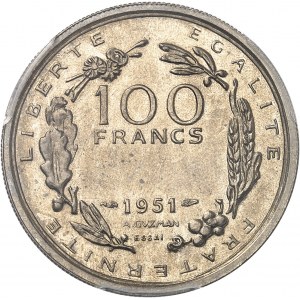 IVe République (1947-1958). Essai de 100 francs grand module par Guzman, 2e type 1951, Paris.