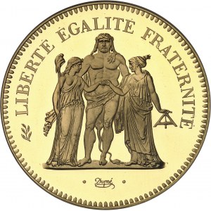 Ve République (1958 à nos jours). Piéfort de 50 francs Hercule, Flan bruni (PROOF) 1974, Paris.