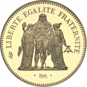 Ve République (1958 à nos jours). Piéfort de 50 francs Hercule, Flan bruni (PROOF) 1975, Pessac.