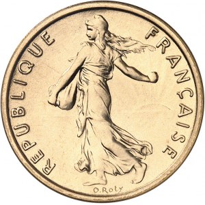 Ve République (1958 à nos jours). Piéfort de 1/2 franc Semeuse, Flan bruni (PROOF) 1972, Paris.